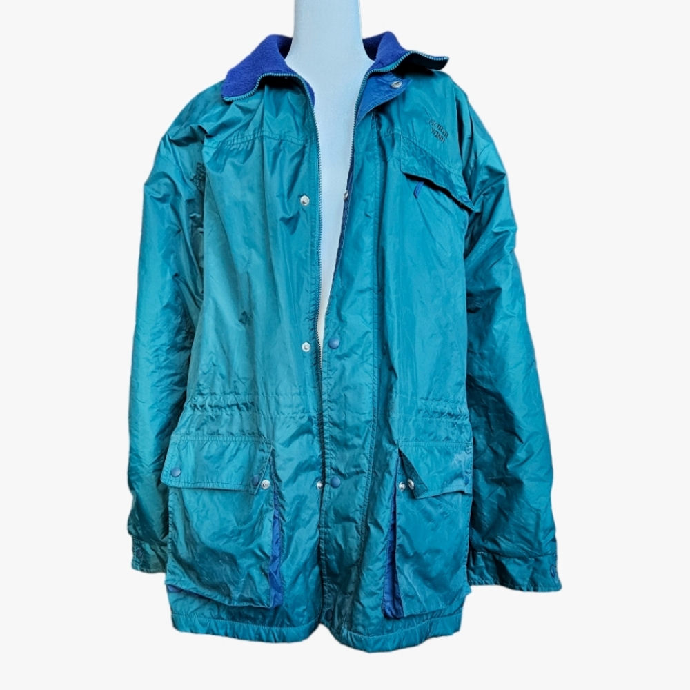 North Wind green blue jacket windbreaker fleece lining spring/fall size XL
